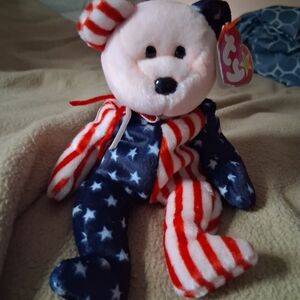 Ty Spangle Bear with Stars and Stripes
